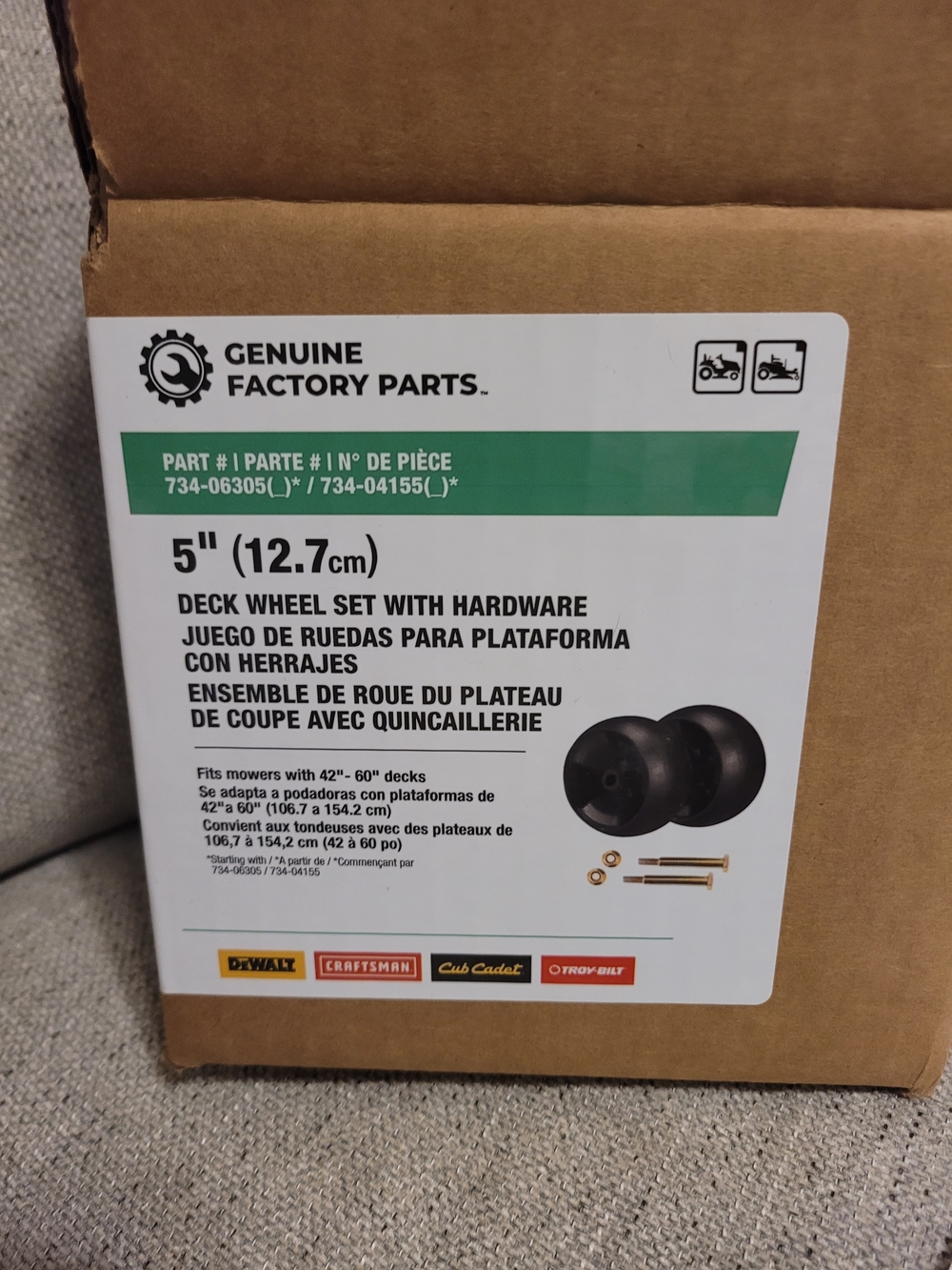 Genuine Factory Part 5" Deck Wheel  in Black -qty 1